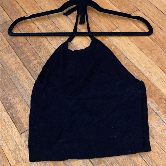 Knit brandy melville black halter top - Picture 2 of 3